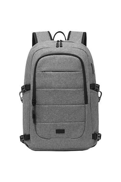 Kono Unisex Multi-Compartment Backpack with USB Port