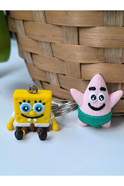 Esey Dizayn Sünger Bob Patrick 3D MİNİ BOY Anahtarlık