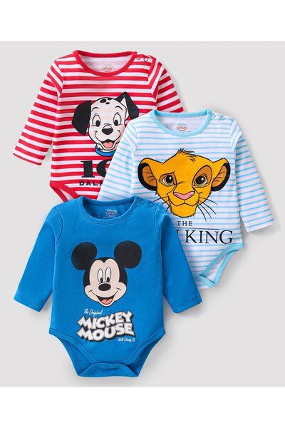 Babyhug Disney أطقم أطفال بأكمام طويلة من الصوف دالماتيانز ميكي ماوس والأسد ا...