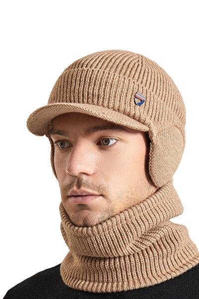 EFAYN.RO Set doua piese, caciula de barbati tip sapca cu cozoroc si protectie...