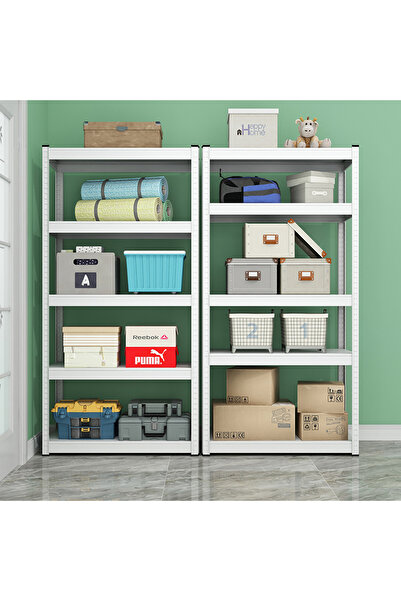 smarthomeorganiser 5 أرفف رف تخزين أرفف تخزين قابلة لتعديل الارتفاع (أسود 183*85*35 سم)