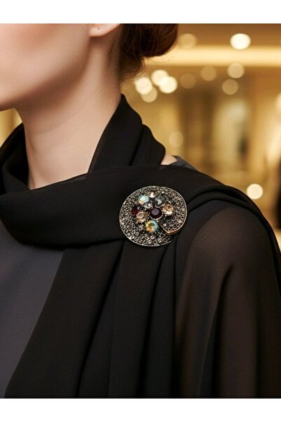 roselight store Zarif Çelenk Taşlı Broş