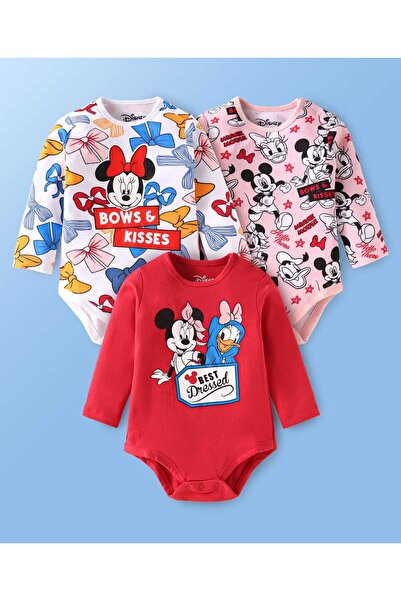 Babyhug Disney Interlock Knit Full Sleeves Onesies Minnie Mouse Graphics Pack...