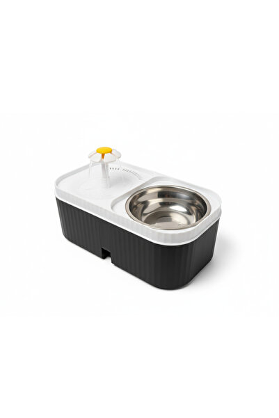 PisiMall Ansamblu fântână electrică silențioasă și bol de mâncare, pentru pis...