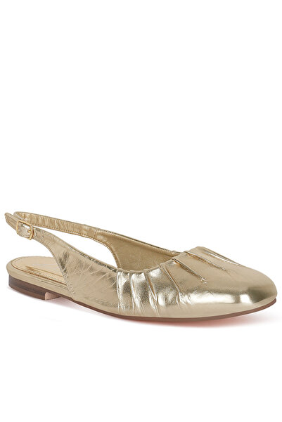 london Rag Women Metallic Square Toe Flat Slingbacks in Gold