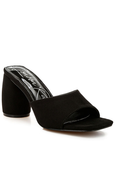 london Rag Women Round Heel Microfiber Sandals in Black