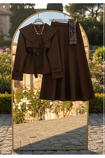 YILMAZBARMAZ set de damă vintage cu curea, format din două piese