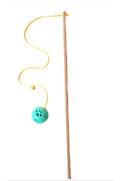 mywarehouse Çıngırak Toplu Ahşap Kedi Oltası