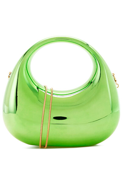 london Rag حقيبة يد صغيرة نسائية من الأكريليك المعدني باللون الأخضر