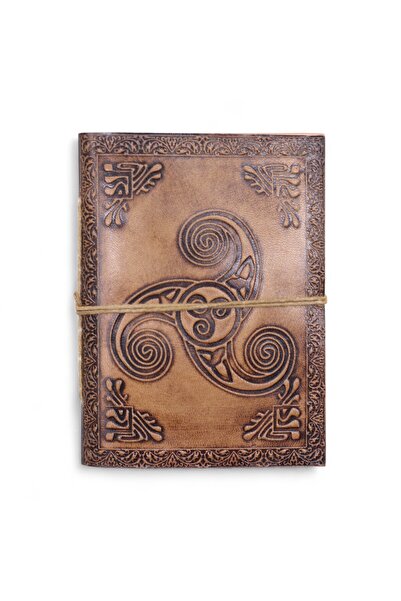 Cotomag Ръчно изработен кожен дневник 100 страници – Тройна спирала – Духовна...