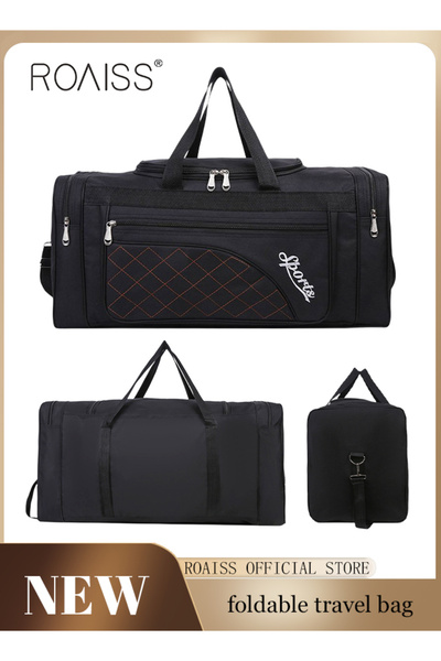 ROAISS حقيبة كتف كبيرة السعة حقيبة تخزين ملابس رياضية خارجية محمولة يمكن طيها...