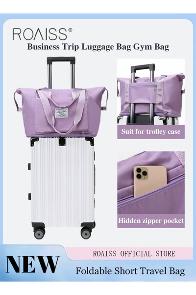 ROAISS حقيبة سفر قابلة للطي للنساء حقيبة يد قصيرة للسيدات حقيبة دافل ذات سعة ...