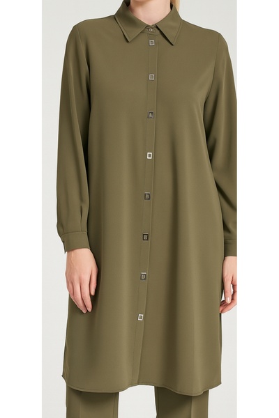 SEDİR Buttoned Crepe Shirt Tunic 110cm