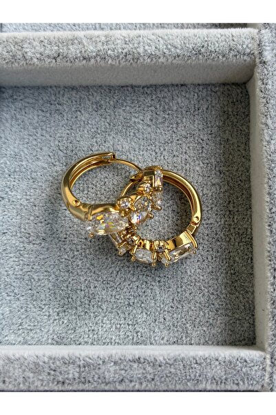 Gozibygoz حلقة أذن صغيرة من الفولاذ مع مشبك مرصع بالأحجار