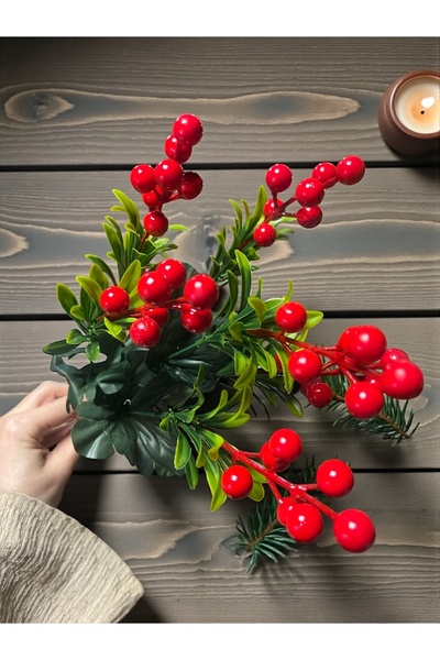 Happyland Yılbaşı Kokina Berry Kiraz Dalı Demet 3 Berryli HPY26303