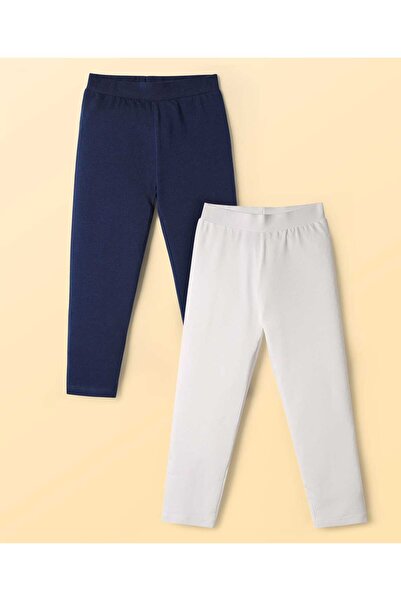 Pine kids Cotton Lycra Knit Full Length Solid Coloured Leggings (Pack Of 2) -...