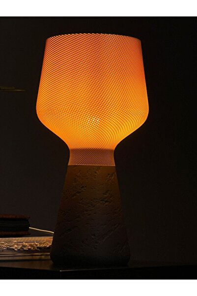 Techify Caliz-M Modern 3D Printed Table Lamp – E27 LED, 39 cm, Sculptural Indoor Lighting