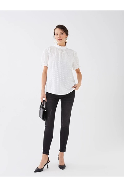 LC Waikiki LCWAIKIKI Maternity Siyah Karın Panelli Slim Fit Hamile Jean Pantolon