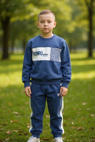 PRETTY LİFE 100% Cotton Blue Men's Sweatshirt / Tracksuit Set