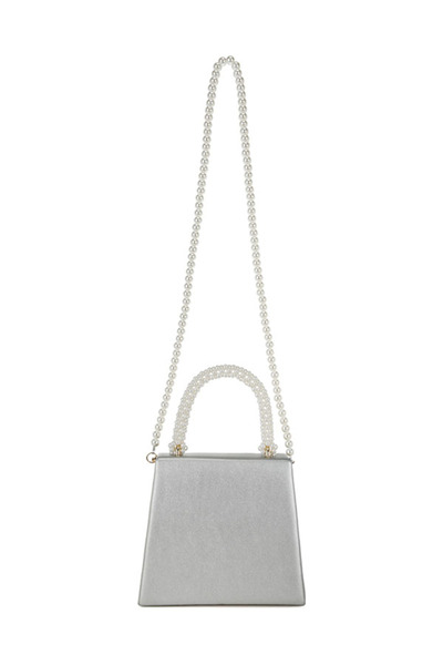 london Rag Women Pearl Top-Handle Diamante Brooch Bag in Silver