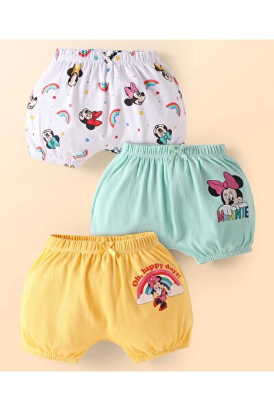 Babyhug Disney بنطال قصير من نسيج متشابك مع رسومات ميني ماوس، عبوة من 3 قطع -...