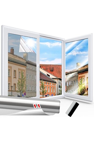 Linarun Window film 50x200 cm, sun protection against UV rays, mirror effect