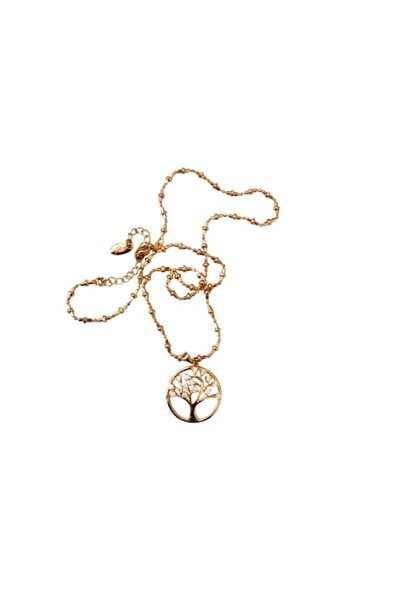 OEM Colier cu pandantiv Arborele Vieții, placat cu aur de 18k cu pietre zirconiu, fără nichel