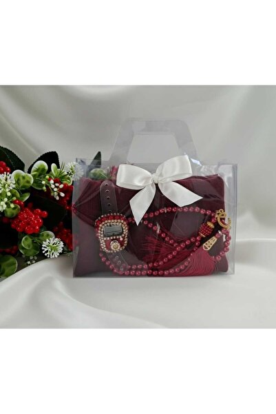 hira tasarım 1 Adet Hac Umre Seti Hediyelik Başörtü İnci Tesbih Taşlı Zikirma...