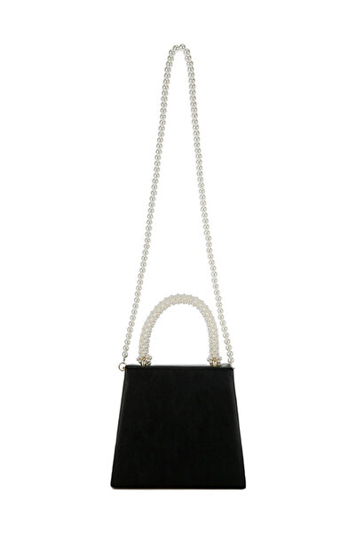 london Rag Women Pearl Top-Handle Diamante Brooch Bag in Black