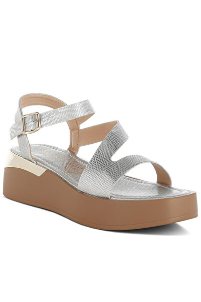 london Rag Women Chunky Flatform Sandals in Silver