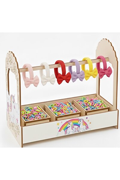 kids town Unicorn & Prenses Temalı Takı Toka Askılığı ve Düzenleyici Kutusu -...