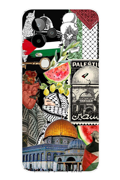 TechTree حافظة سيليكون متوافقة مع GM 24 PRO من فلسطين فريديتي كولاج مطبوع