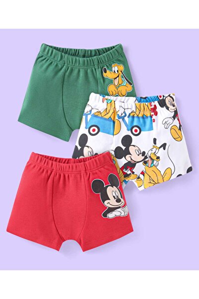 Babyhug Disney Trunks with Mickey Mouse Graphics (Pack of 3) - Red and White ...