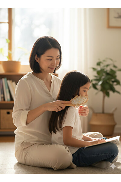 Altın express فرشاة شعر خشبية طبيعية مضادة للكهرباء الساكنة، مشط فعال مضاد للتكسر