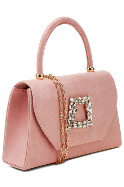 london Rag Women Mini Top Handle Brooch Bag in Pink