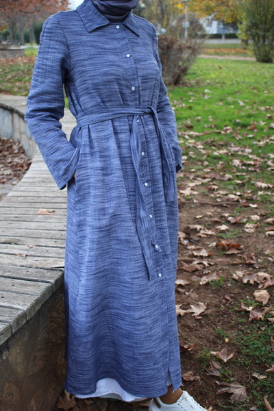 suara Kot Görünümlü Müslin Ferace | % 100 Pamuklu