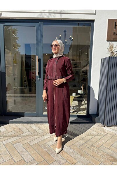 Almarwah Black 405008 Çıtçıt Detay Kadın Kap Bordo