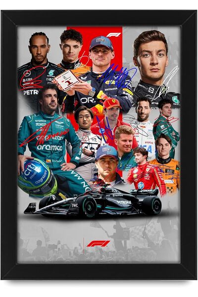ALAYRA International هدية عرض صور موقعة بحجم A4 لمحبي سباقات الفورمولا 1 F1 م...