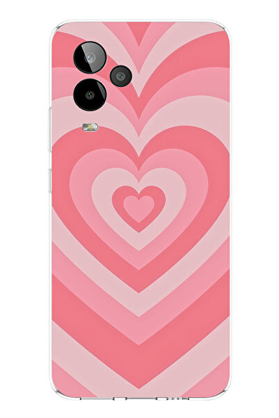 TechTree حافظة سيليكون متوافقة مع GM 24 PRO Pink Hearts مطبوع