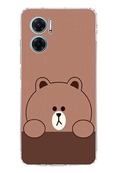 TechTree حافظة سيليكون مطبوع متوافقة مع تصميم الدب البني لهاتف Redmi Note 11E