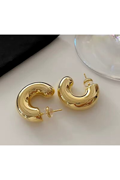 monalisatoka Kadın Gold Bombeli Halka Küpe