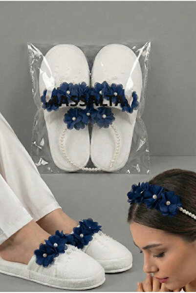 Massaltay Laser Floral Pearl Maternity Slippers and Crown Set – Elegance & Co...