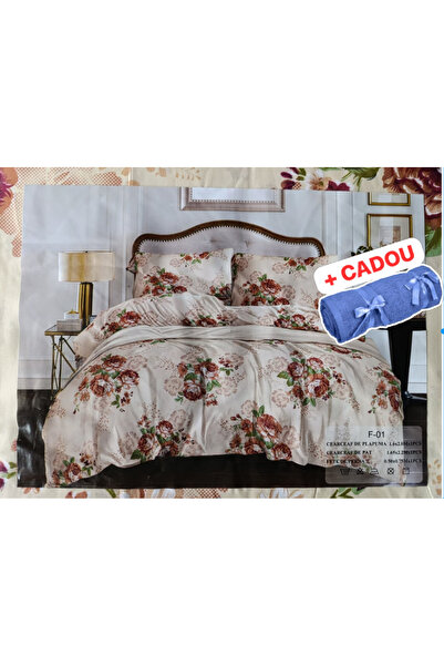 Contex Pucioasa Single bed bedding - Beige Roses (Code S025) + Gift Towel 50x90 cm