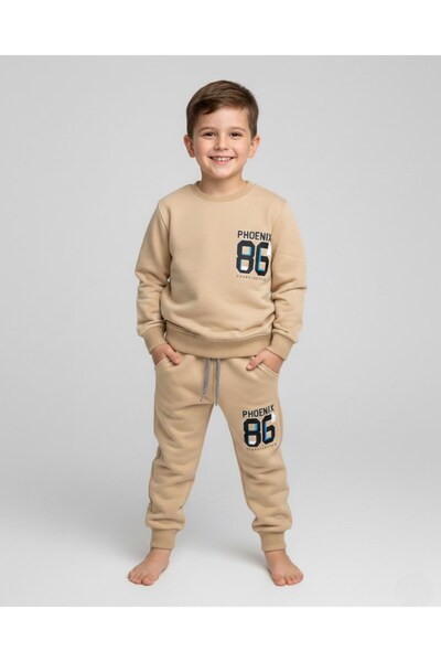 VOY KİDS Set de trening compact pentru băieți de tranziție spate cu imprimeu ...