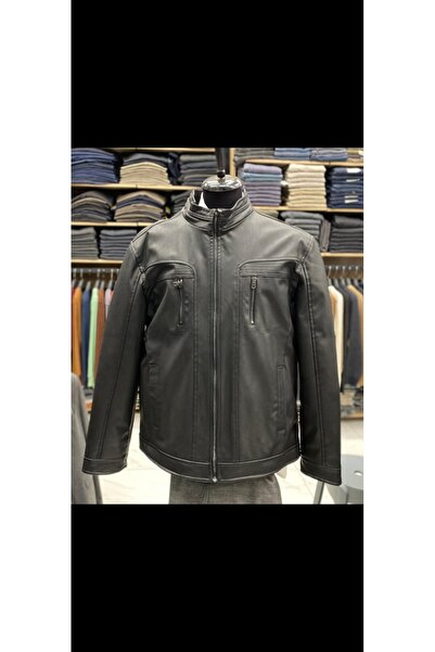 Cinar erkek giyim Men's Leather Coat Winter Oversize Size