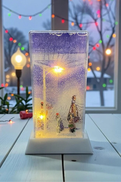 stfast st Nostaljik Sokak Lambalı Kar Küres Dekoratif Romantik Sevgililer Kız Arkadaş Doğumgünü Hediyesi