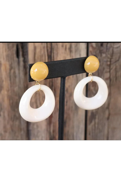 TChic White Color Acrylic Women Design Earrings