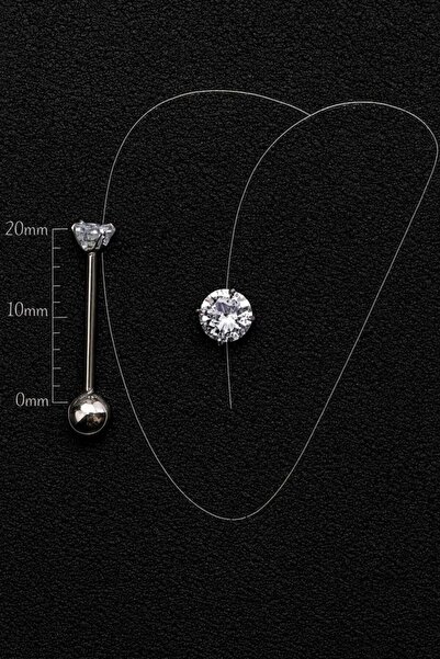 ömay takı Zirkon 316l cerrahi Çelik Dil Piercing