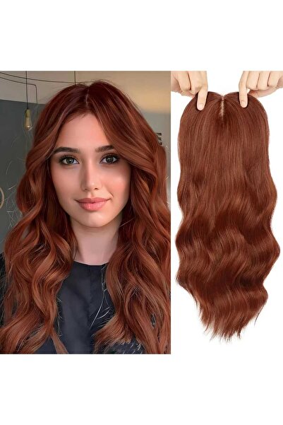 animis beauty Perucă parțială Topper Copper Ginger, 46 cm, păr mediu ondulat,...