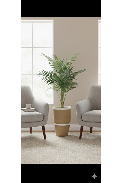 ARSLANER HOME Dekoratif Jüt Hasır El Yapımı Çiçek Pampas Vazosu Ve Saksı Kılıfı 40 CM